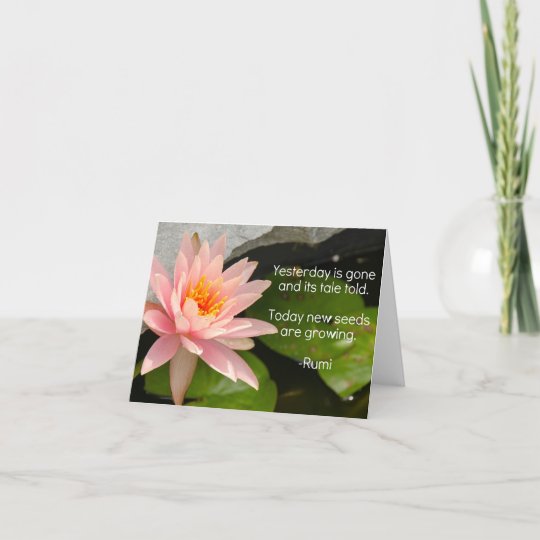 Carte Fleur De Lotus Avec La Citation De Rumi Sur Zazzle Be