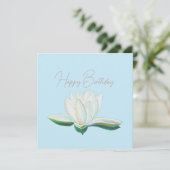 Carte Fleur de lotus blanc lumineuse (Debout devant)
