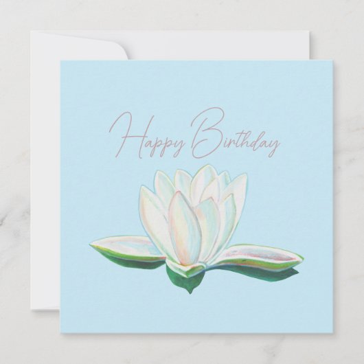 Carte Fleur de lotus blanc lumineuse (Devant)