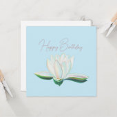 Carte Fleur de Lotus Blanche Lumineuse  (Devant/Arrière en situation)