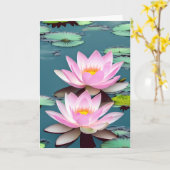 Carte Fleur De Lotus Rose Et Blanc Flottant Sur L'Étang (Fleur jaune)