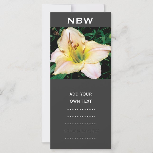 Carte fleur de lys jaune simple. (Devant)