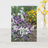 Carte Fleur de Marguerite Lavande Violette Pensée à Toi (Fleur jaune)