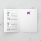 Carte Fleur de naissance et Gem Février Word Game Card (Intérieur)