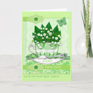 Carte Fleur de naissance et Gem May Word Game Card