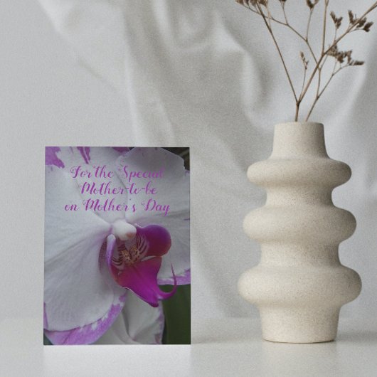 Carte Fleur de orchidée future maman pour la fête des mè