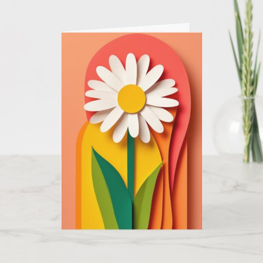 Carte Fleur de papier en couches (Devant)