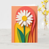 Carte Fleur de papier en couches (Fleur jaune)