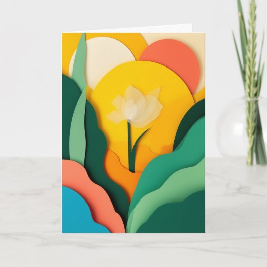 Carte Fleur de papier ensoleillée (Devant)