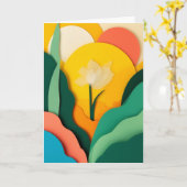 Carte Fleur de papier ensoleillée (Fleur jaune)