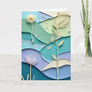 Carte Fleur de papier stratifiée