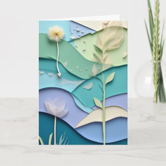 Carte Fleur de papier stratifiée (Devant)