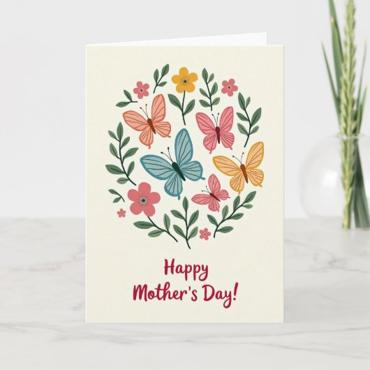 Carte Fleur de Papillon Circulaire (Devant)
