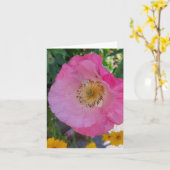 Carte Fleur de pavot rose en été (Fleur jaune)