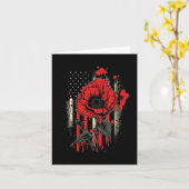 Carte Fleur de pavot rouge de la fête des morts drapeau (Fleur jaune)