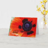 Carte Fleur De Pavot Se Bien Bientôt (Fleur jaune)