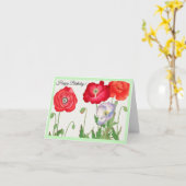 Carte Fleur de pavot vintage, florale (Fleur jaune)