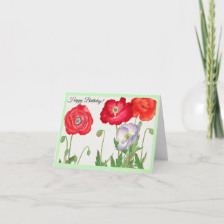 Carte Fleur de pavot vintage, florale