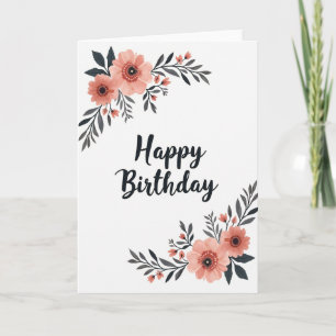 Carte Fleur de Pêcher Botanique