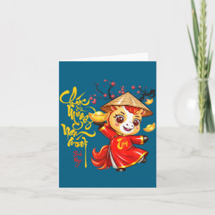 Carte Fleur de pêcher Nouvel An lunaire vietnamien Cheva