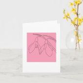 Carte Fleur de perce-neige rose et noire (Fleur jaune)