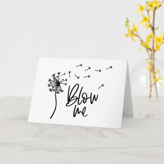 Carte Fleur de Pissenlit Souffle Moi Cadeau Pour Petite (Fleur jaune)
