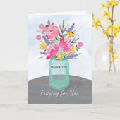 Carte Fleur de pot Mason foi priant pour vous fille (Fleur jaune)