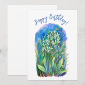 Carte Fleur de printemps d'orchidée papillon blanche (Devant / Derrière)