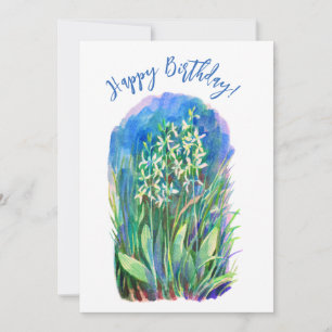 Carte Fleur de printemps d'orchidée papillon blanche