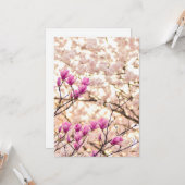 Carte Fleur de printemps rose pourpre en floraison (Devant/Arrière en situation)