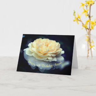 Carte Fleur de rose jaune doux Personnalisée Anniversair