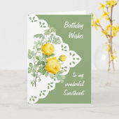 Carte Fleur de rose jaune vintage (Fleur jaune)