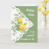 Carte Fleur de rose jaune vintage belle-fille (Fleur jaune)