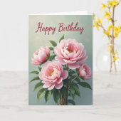 Carte Fleur de Rose Rose à Points (Fleur jaune)