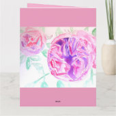 Carte Fleur de rose roseau aquarelle lilas (Dos)