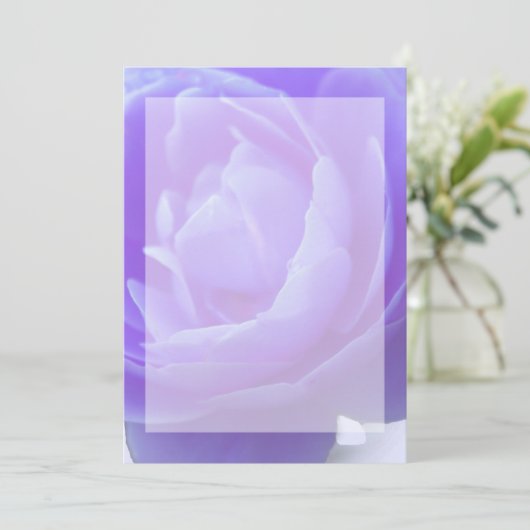 Carte fleur de rose violette (Debout devant)
