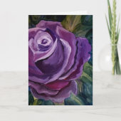 Carte Fleur de rose violette unique (Devant)