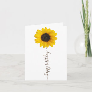 Carte Fleur de soleil brillante voeux d'anniversaire