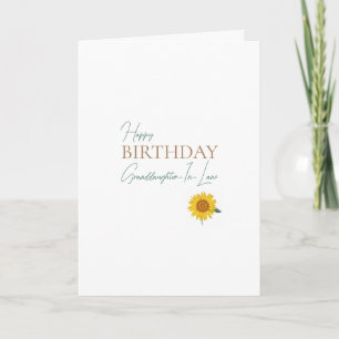 Carte Fleur de soleil de petite-fille