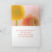 Carte Fleur de soutien au cancer de l'ami (Intérieur)