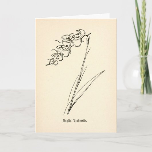 Carte Fleur de théière illustration vintage nonsens bota (Devant)