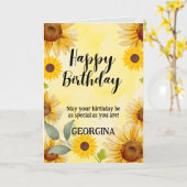 Carte Fleur de tournesol Anniversaire (Fleur jaune)