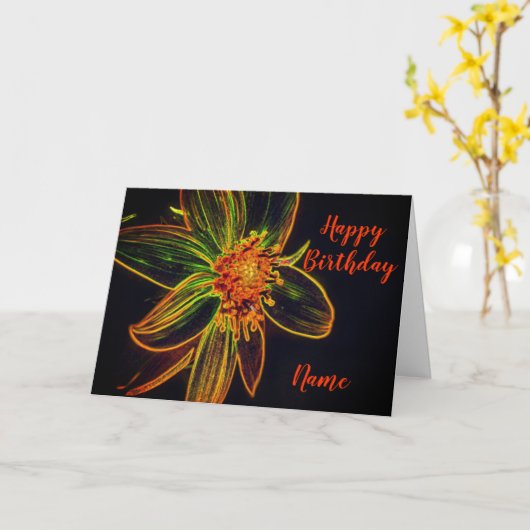 Carte Fleur de tournesol Art Abstrait Anniversaire (Fleur jaune)