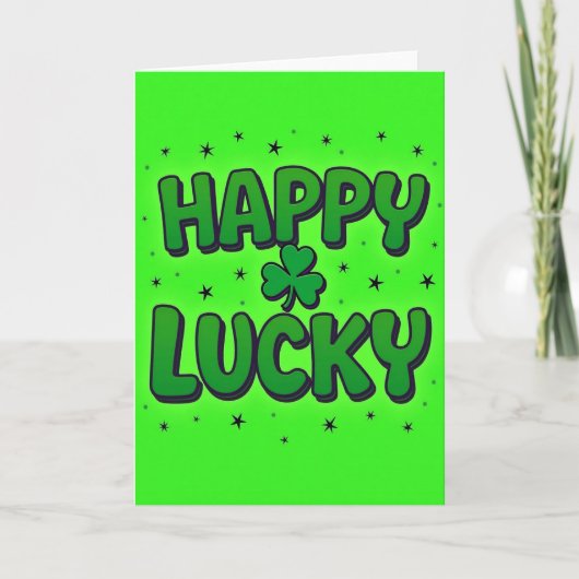 Carte Fleur de Trèfle Chanceuse Heureuse (Devant)