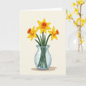 Carte Fleur de Trompette Rayée (Fleur jaune)