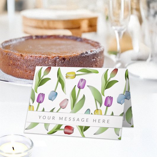 Carte Fleur de tulipe colorée moderne personnalisée