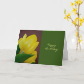 Carte Fleur de tulipe de jaune de joyeux anniversaire (Fleur jaune)