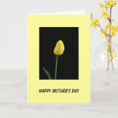 Carte fleur de tulipe du jour de la mère heureuse (Fleur jaune)