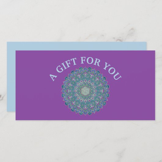 Carte Fleur De Vie - Mandala India Style 1 (Devant / Derrière)