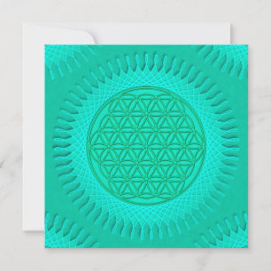 Carte Fleur de vie - soleil - motif continu 2